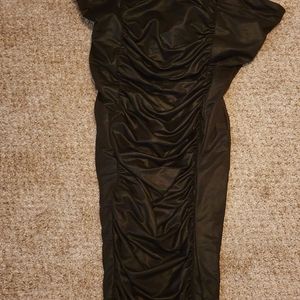 Faux leather tube dress